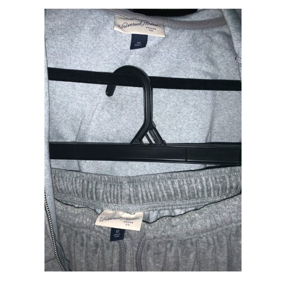 Universal Thread Velour Sweat-Set Heather Gray, Zip-Up Hoodie & Sweats, XS - Picture 3 of 3